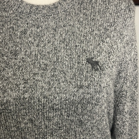 Abercrombie & Fitch Muscle Marled Grey Cotton Blend Crew Neck Sweater Medium - Picture 2 of 6
